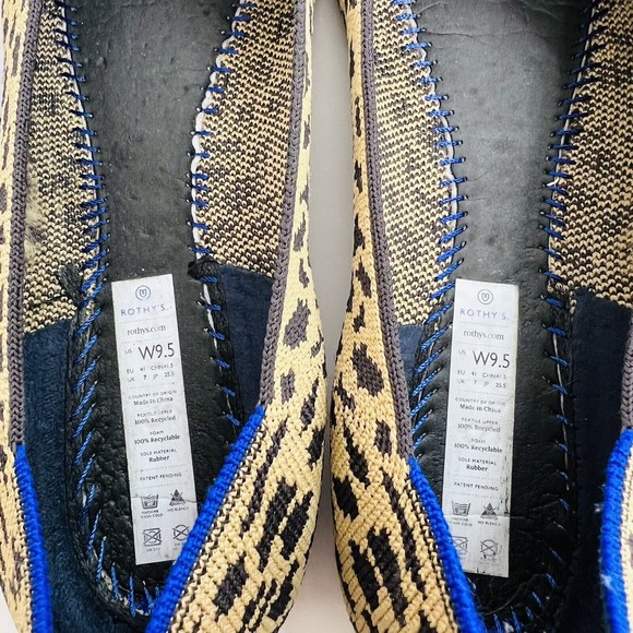 Rothy’s Cheetah Print Round Toe Everyday Flats Loafers 9.5 Tan Beige Black Spots - Picture 7 of 9